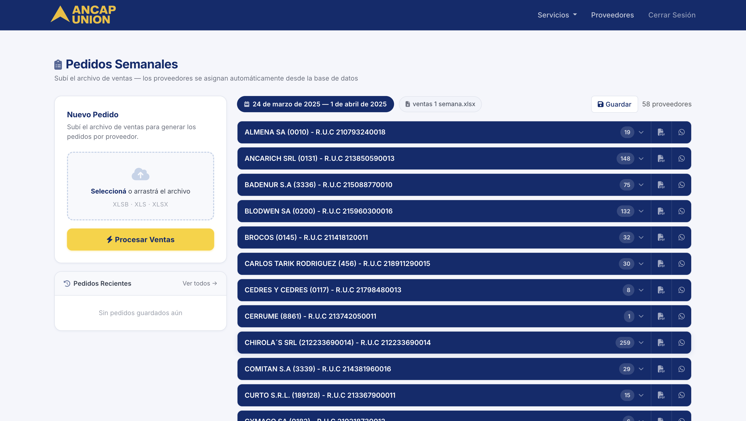 Weekly Orders Automation for Ancap