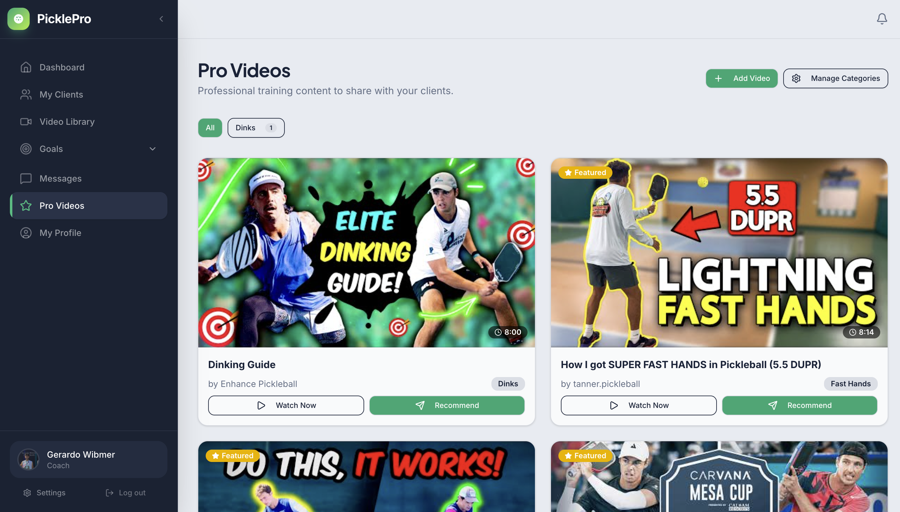Pickleball Video Coaching