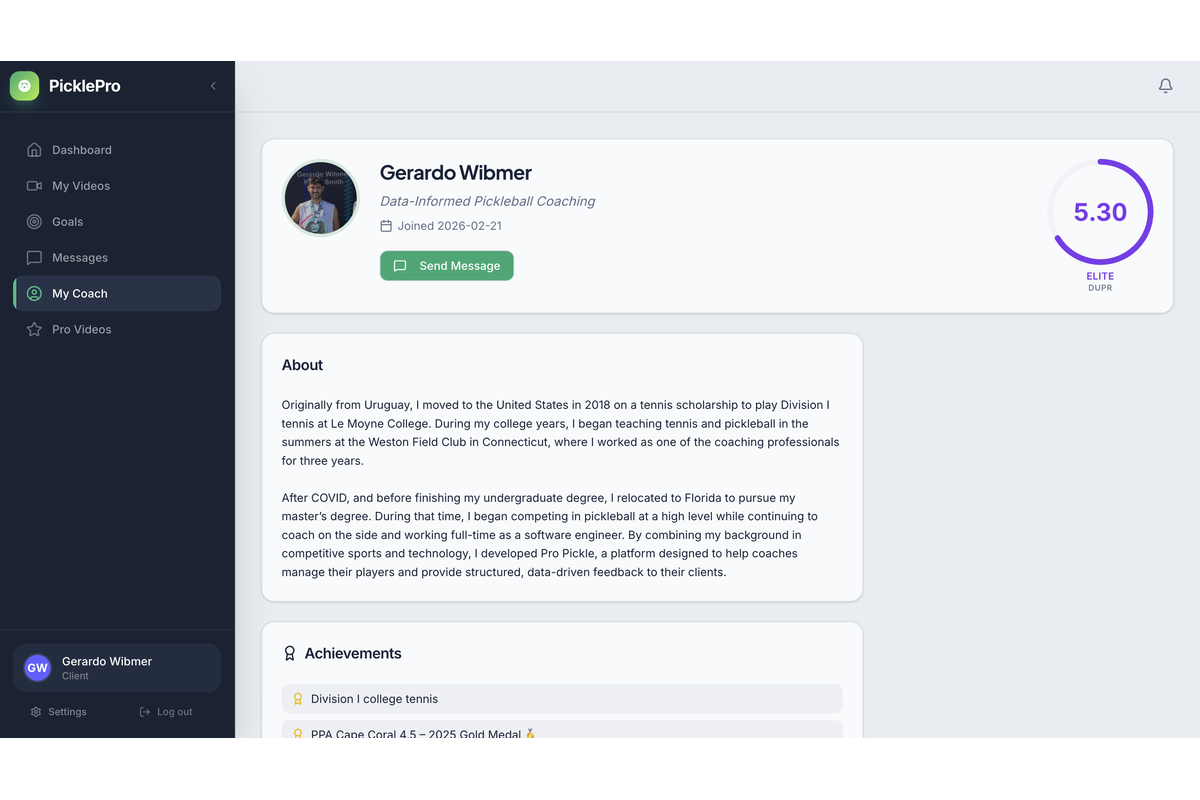 Pickleball Video Coaching